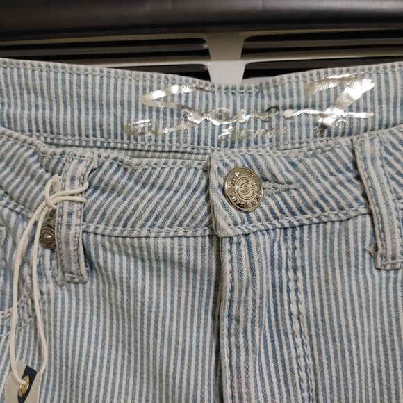 Seven7 Light Blue Striped Straight Leg Jeans - Picture 6 of 7